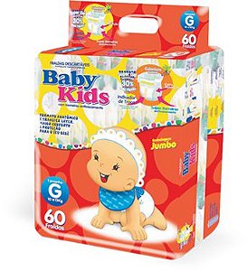 Fralda Infantil Baby Kids - G - 60 unidades Fralda Infantil Baby Kids - G - 60 unidades