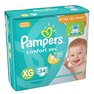 Fraldas Pampers Confort Sec - XG - 34 Unidades Fraldas Pampers Confort Sec - XG - 34 Unidades