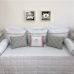 Enxoval de Cama Babá 9 Peças 200 Fios  Gabriela  (Com Todos Enchimentos e Ziper Fletcher  )