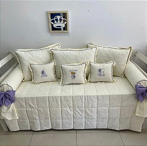 Enxoval de Cama Babá 9 Peças 200 Fios Alice(Com Todos Enchimentos e Ziper Fletcher )
