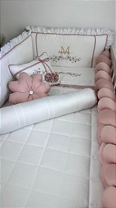 Kit de Berço 09 Peças 400 Fios Bela Flor