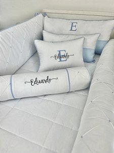 Kit de Berço 09 Peças 200 Eduardo Azul