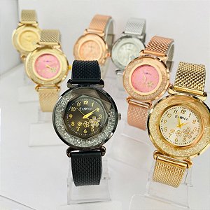 Relógio Fminino - Kit Relógio+Pulseiras+2pares de Brincos na Caixinha - FC0025