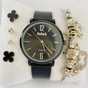 Relógio - Kit Rlógio+Pulseiras+2 Pares de Brincos na Caixinha - FC0037