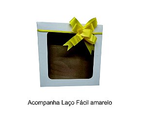 Caixa com visor 15x15x4 (cm) branca - com laço fácil - 10 unidades