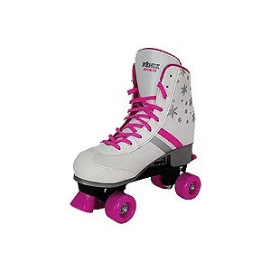 Patins 4 Rodas Clássico Branco 35/38 Roller Tradicional Fênix