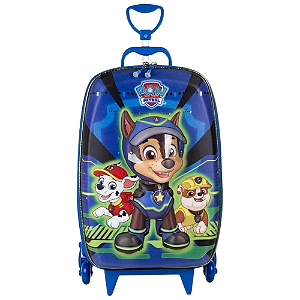 Mochila Rodinha Tripla Patrulha Canina Chase Spy 3d Maxtoy