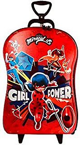 Mochila Rodinha Tripla Miraculous Lady Bug 3d Maxtoy