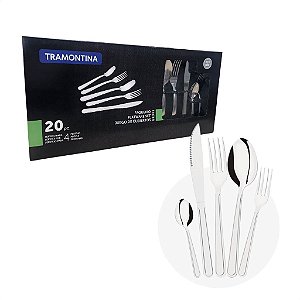 Jogo De Talher Faqueiro Inox Buzios 20 Peças Tramontina 23798/062