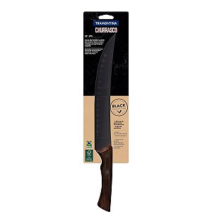 Faca Butcher Inox 10 Cabo Madeira Tramontina Black Churrasco