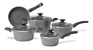Conjunto De Panelas Optima Stone 5 Peças Indução Brinox