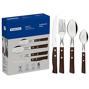 Faqueiro Inox Tradicional 24 Peças TRAMONTINA