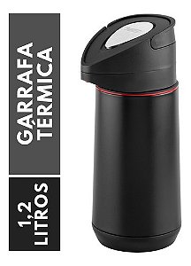 Garrafa Térmica Exata Aço Inox 1,2 Litros Preto Tramontina 61641/123