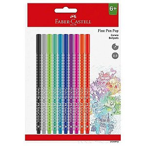 Kit Caneta Fine Pen Pop 10 Cores Faber Castell