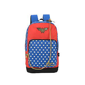 Mochila Com Alças Mulher Maravilha Vermelha Dc Luxcel