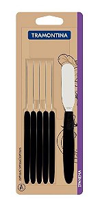 Conjunto de Espátulas Para Manteiga 6 Peças Ipanema Preto Tramontina