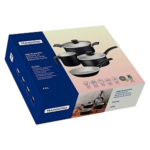 Jogo de Panelas Turim 4 pçs Preto Tramontina