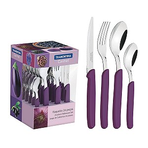 Talheres 24 Peças Carmel Purpura Escuro Aço Inox Tramontina
