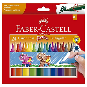Canetinha Hidrocor Faber-Castell Triangular Jumbo 24 Cores