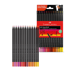 Lápis 15 Cores Quentes Ecolápis Supersoft Faber-Castell