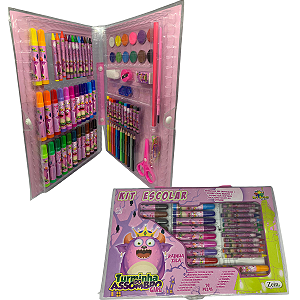 Kit Escolar Maleta 98 peças Menina Zein