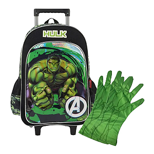 Mochila Rodinha G 17 Infantil Avengers Hulk Luxcel Ic38102ag