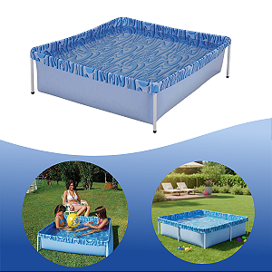 Piscina Infantil Quadrada Estrutural Pvc 400 Litros - Mor
