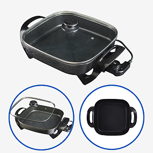 Panela Elétrica Quadrada Antiaderente Mangiare Agratto 127V
