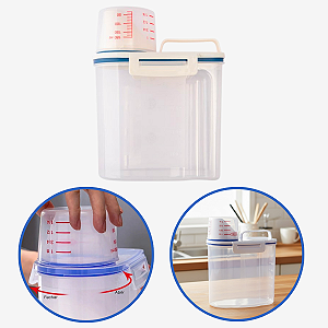 Pote C/ Medidor 1.5 L Cereal Ração Grãos Hermético Dispenser