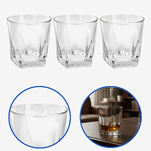Jogo Copos Whisky 6 Copos De Vidro 300ml Drinks E Bebidas