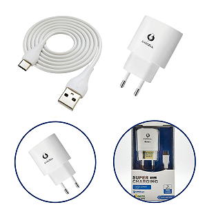 Carregador Celular Turbo Power 4.0 Usb + Usb-c Com Tipo C
