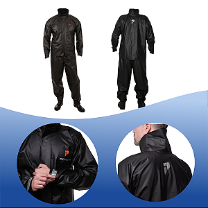 Capa De Chuva G Moto Pioneira Impermeável Masculino Preto