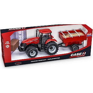 Miniatura Brinquedo Trator Magnum Graneleiro Case 1:30