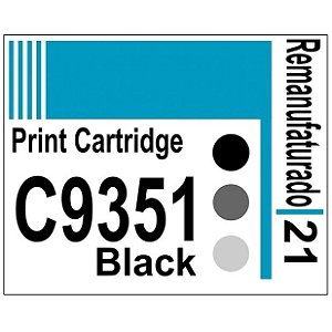 Etiqueta para Cartucho HP21 Black (C9351) - 10 unidades
