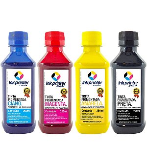 Tinta Pigmentada InkPrinter para Impressora HP Série 7000, 8000 (4x250ml)