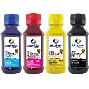 Tinta Pigmentada InkPrinter para Impressora Epson (4x100ml)