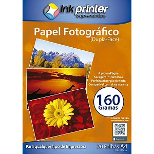 Papel Fotográfico Brilhante Dupla Face A4 160gr