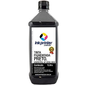 Tinta InkPrinter Preta Pigmentada para Recarga de Cartucho de Impressora HP (1 litro)