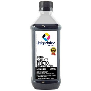 Tinta Corante InkPrinter Preta para Impressora Epson (500ml)