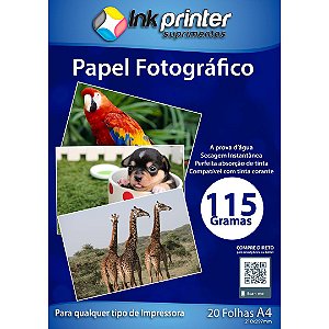 Papel Fotográfico Brilhante Glossy A4 115gr