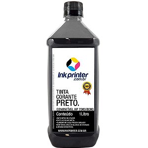 Tinta Corante InkPrinter Preta para HP Série 7000, 8000 (1 litro)