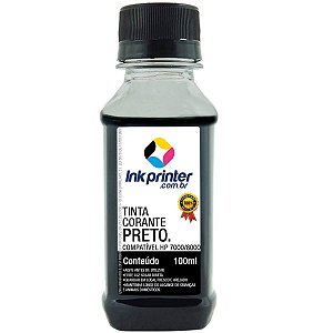 Tinta Corante InkPrinter Preta para HP Série 7000, 8000 (100ml)