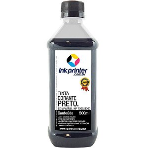 Tinta Corante InkPrinter Preta para HP Série 7000, 8000 (500ml)