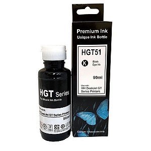 Refil de Tinta Compatível Corante Preto GT51 para HP GT5822 GT5820 GT5810