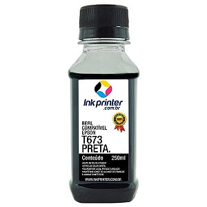 Tinta para Epson L1800 - Preto - Compatível InkPrinter (T673 - 250ml)