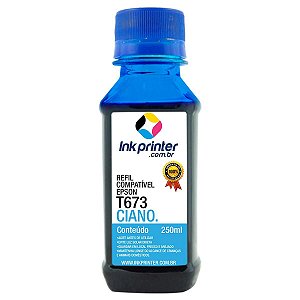 Tinta para Epson L1800 - Ciano - Compatível InkPrinter (T673 - 250ml)