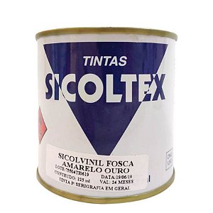 Tinta Vinílica Fosca para Serigrafia Sicoltex Sicolvinil Amarelo Ouro (225ml)