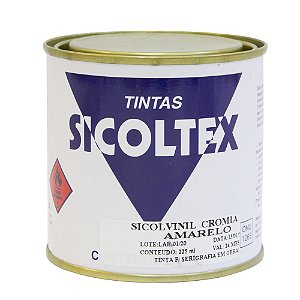 Tinta Vinílica para Serigrafia Sicoltex Sicolvinil Amarelo Cromia (225ml)