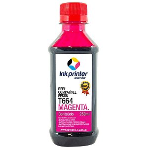 Tinta para Epson L121 - Magenta - Compatível Ink Printer (T664 - 250ml)