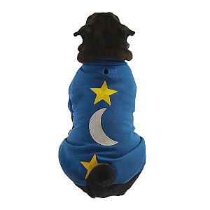Moletom para cachorro azul com estrela